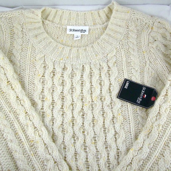 St. John's Bay Ivory (Winter Stone) Sweater - Picture 2 of 4